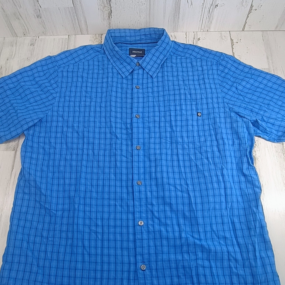 Marmot Short Sleeve Lightweight Button Shirt Men Size XXL